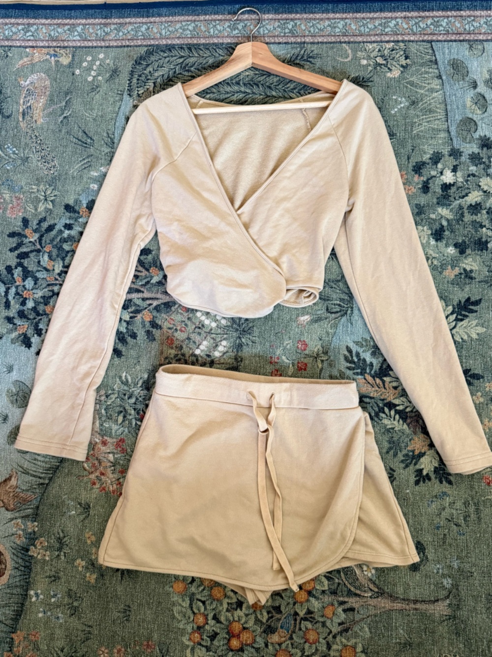 Lovers + Friends Neutral Tan Drawstring Knit Top